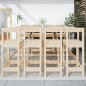 vidaXL Set de mesa y taburetes altos jardín 9 pzas madera maciza pino vidaXL Set de mesa y taburetes altos jardín 9 pzas madera maciza pino