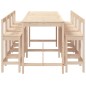 vidaXL Set de mesa y taburetes altos jardín 9 pzas madera maciza pino vidaXL Set de mesa y taburetes altos jardín 9 pzas madera maciza pino