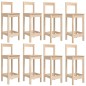 vidaXL Set de mesa y taburetes altos jardín 9 pzas madera maciza pino vidaXL Set de mesa y taburetes altos jardín 9 pzas madera maciza pino