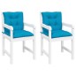 vidaXL Cojín silla jardín respaldo bajo 2 uds tela azul 100x50x7 cm