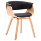 vidaXL Silla de comedor de madera curvada y cuero sintético negro vidaXL Silla de comedor de madera curvada y cuero sintético negro