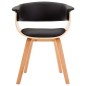 vidaXL Silla de comedor de madera curvada y cuero sintético negro vidaXL Silla de comedor de madera curvada y cuero sintético negro