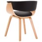 vidaXL Silla de comedor de madera curvada y cuero sintético negro vidaXL Silla de comedor de madera curvada y cuero sintético negro