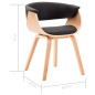 vidaXL Silla de comedor de madera curvada y cuero sintético negro vidaXL Silla de comedor de madera curvada y cuero sintético negro