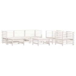 vidaXL Juego de muebles de jardín 7 pzas madera maciza de pino blanco