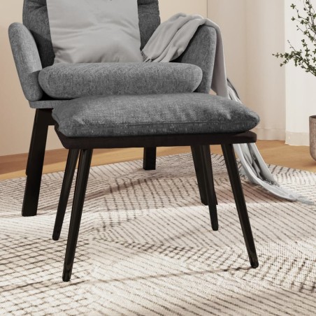 vidaXL Reposapiés tela y cuero sintético gris claro 45x29,5x35 cm