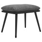 vidaXL Reposapiés tela y cuero sintético gris claro 45x29,5x35 cm