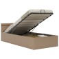 vidaXL Cama canapé hidráulica LED cuero sintético capuchino 100x200 cm vidaXL Cama canapé hidráulica LED cuero sintético capuchino 100x200 cm