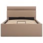 vidaXL Cama canapé hidráulica LED cuero sintético capuchino 100x200 cm vidaXL Cama canapé hidráulica LED cuero sintético capuchino 100x200 cm