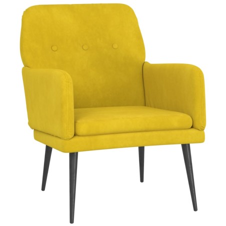 vidaXL Sillón de terciopelo amarillo 62x79x79 cm