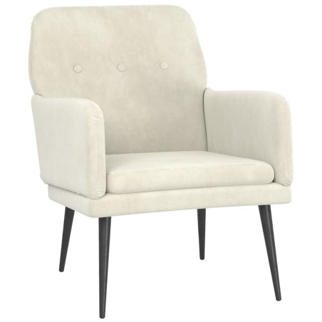 vidaXL Sillón de terciopelo crema 62x79x79 cm