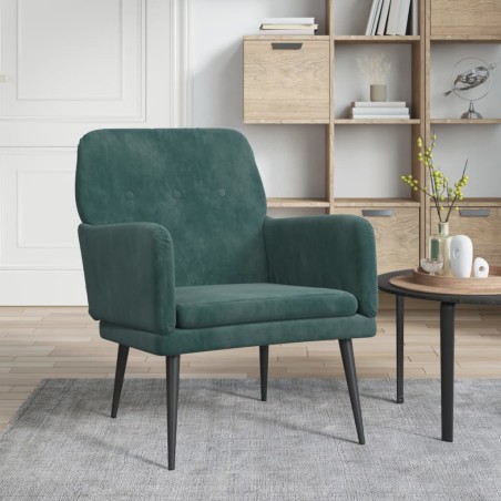 vidaXL Sillón de terciopelo verde oscuro 62x79x79 cm