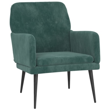 vidaXL Sillón de terciopelo verde oscuro 62x79x79 cm