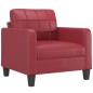 vidaXL Sillón cuero sintético rojo tinto 60 cm vidaXL Sillón cuero sintético rojo tinto 60 cm