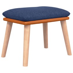 vidaXL Reposapiés tela y cuero sintético azul 45x29,5x35 cm