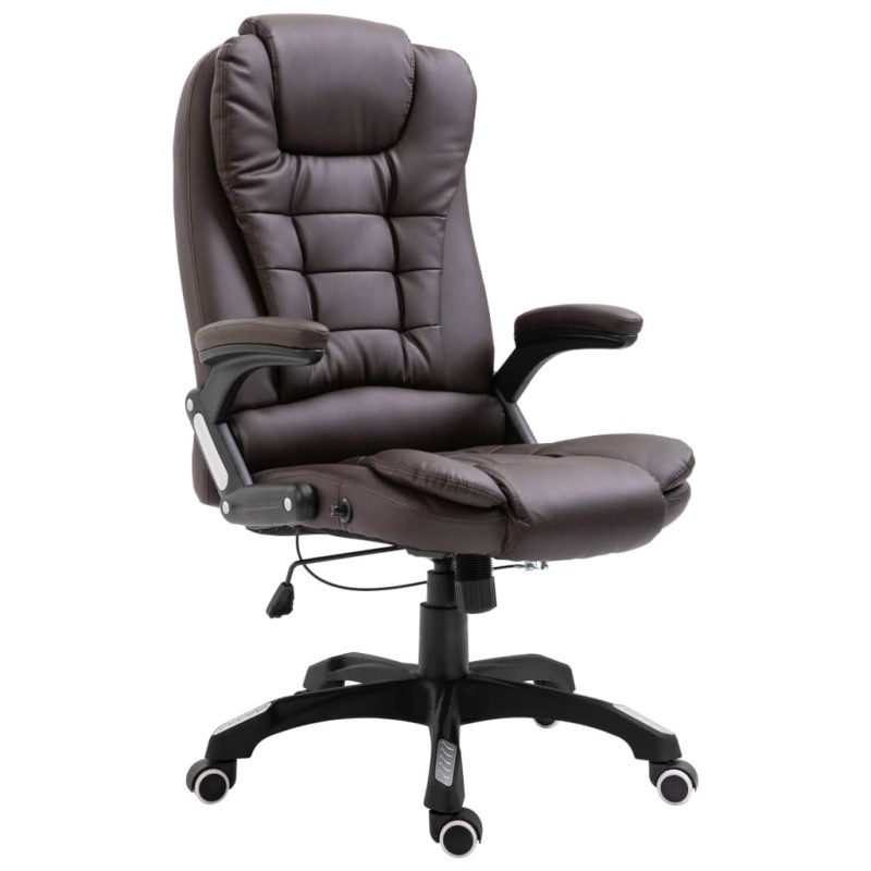 vidaXL Silla de oficina de cuero sintético marrón vidaXL Silla de oficina de cuero sintético marrón