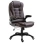 vidaXL Silla de oficina de cuero sintético marrón vidaXL Silla de oficina de cuero sintético marrón