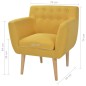 vidaXL Sillón de tela amarillo vidaXL Sillón de tela amarillo