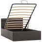 vidaXL Cama canapé hidráulica con LED cuero sintético gris 90x200 cm vidaXL Cama canapé hidráulica con LED cuero sintético gris 90x200 cm