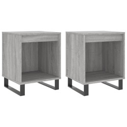 vidaXL Mesita de noche 2 uds madera ingeniería gris Sonoma 40x35x50 cm