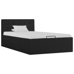 vidaXL Cama canapé hidráulica almacenaje tela gris oscuro 100x200 cm 