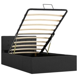 vidaXL Cama canapé hidráulica almacenaje tela gris oscuro 100x200 cm 