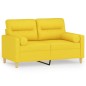 vidaXL Sofá de 2 plazas con cojines tela amarillo claro 120 cm vidaXL Sofá de 2 plazas con cojines tela amarillo claro 120 cm