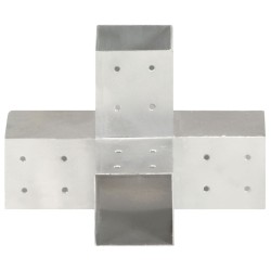 vidaXL Conector de postes en forma de X metal galvanizado 81x81 mm