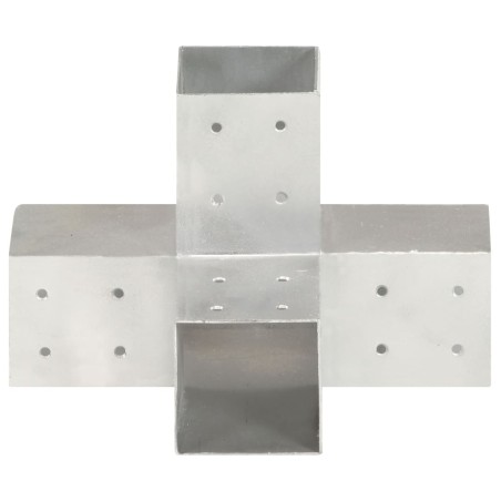 vidaXL Conector de postes en forma de X metal galvanizado 81x81 mm