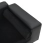 vidaXL Sofá para perros felpa y cuero sintético negra 81x43x31 cm