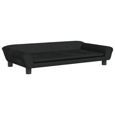 vidaXL Cama para perros de terciopelo negra 100x50x21 cm