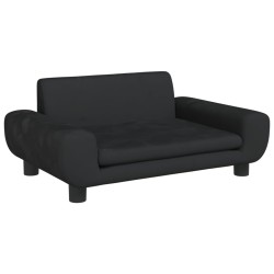 vidaXL Cama para perros de terciopelo negra 70x45x33 cm