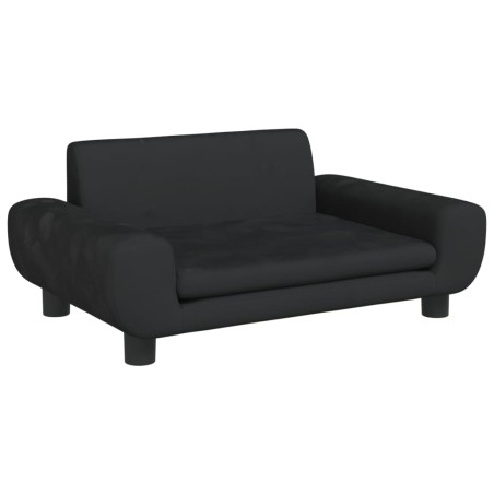 vidaXL Cama para perros de terciopelo negra 70x45x33 cm