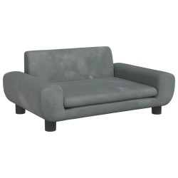 vidaXL Cama para perros de terciopelo gris oscuro 70x45x33 cm