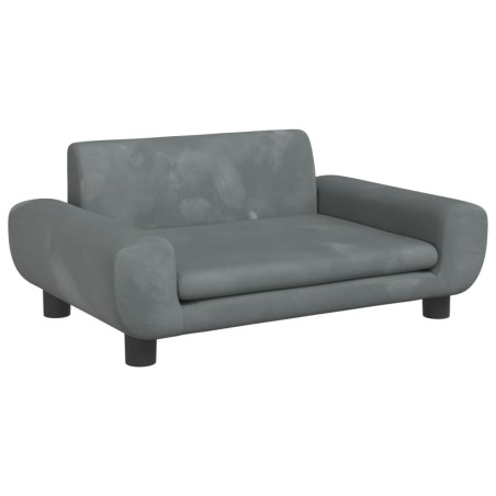 vidaXL Cama para perros de terciopelo gris oscuro 70x45x33 cm