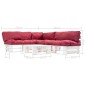 vidaXL Muebles de jardín de palets con cojines rojos 4 piezas madera vidaXL Muebles de jardín de palets con cojines rojos 4 piezas madera