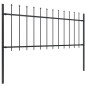 vidaXL Valla de jardín con puntas de lanza acero negro 3,4x0,8 m