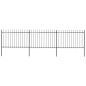 vidaXL Valla de jardín con puntas de lanza acero negro 5,1x1,2 m vidaXL Valla de jardín con puntas de lanza acero negro 5,1x1,2 m