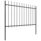 vidaXL Valla de jardín con puntas de lanza acero negro 5,1x1,2 m vidaXL Valla de jardín con puntas de lanza acero negro 5,1x1,2 m
