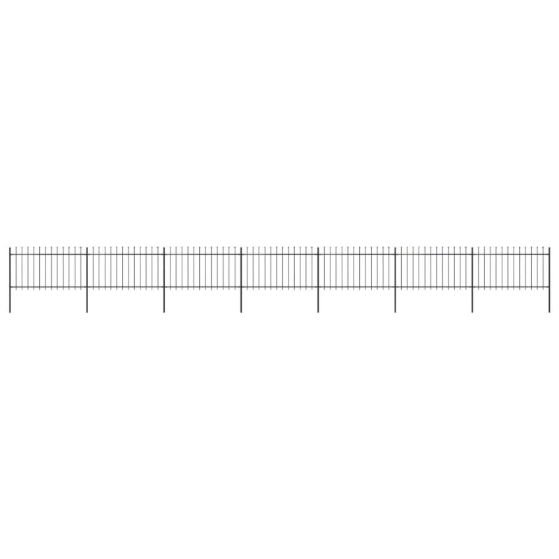 vidaXL Valla de jardín con puntas de lanza acero negro 11,9x1 m vidaXL Valla de jardín con puntas de lanza acero negro 11,9x1 m