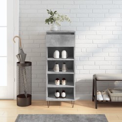 vidaXL Mueble zapatero madera contrachapada gris hormigón 40x36x105 cm