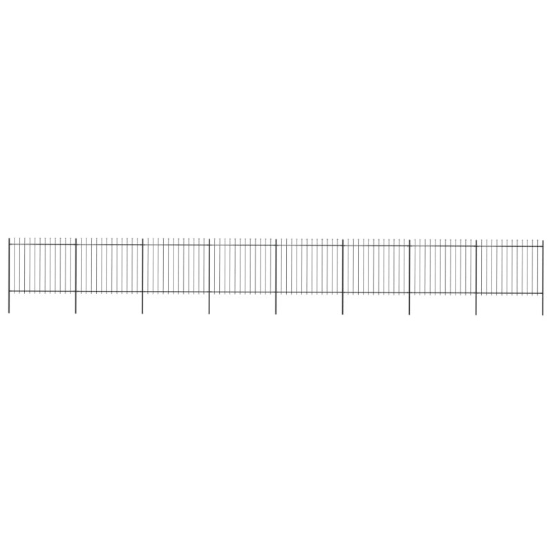 vidaXL Valla de jardín con puntas de lanza acero negro 13,6x1,5 m vidaXL Valla de jardín con puntas de lanza acero negro 13,6x1,5 m