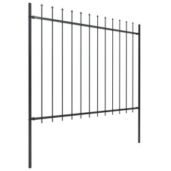 vidaXL Valla de jardín con puntas de lanza acero negro 10,2x1,5 m