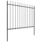 vidaXL Valla de jardín con puntas de lanza acero negro 10,2x1,5 m vidaXL Valla de jardín con puntas de lanza acero negro 10,2x1,5 m