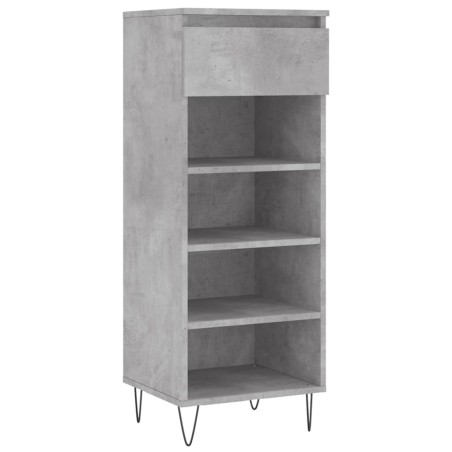 vidaXL Mueble zapatero madera contrachapada gris hormigón 40x36x105 cm