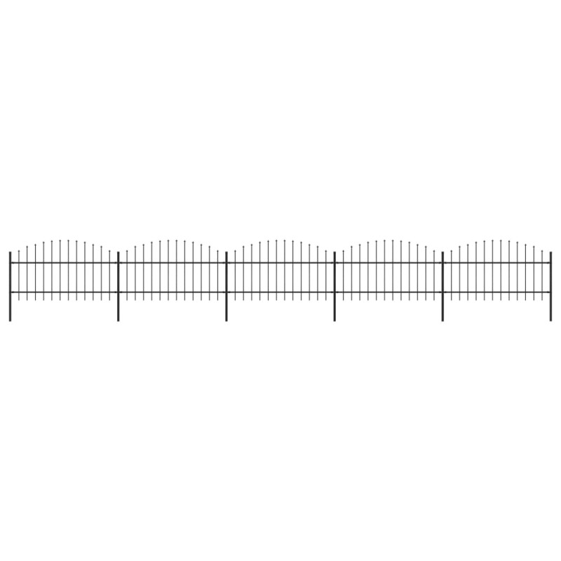 vidaXL Valla de jardín con puntas de lanza acero negro (1-1,25)x8,5 m vidaXL Valla de jardín con puntas de lanza acero negro (1-1,25)x8,5 m