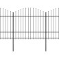 vidaXL Valla de jardín con punta de lanza acero negro (1,5-1,75)x10,2m vidaXL Valla de jardín con punta de lanza acero negro (1,5-1,75)x10,2m