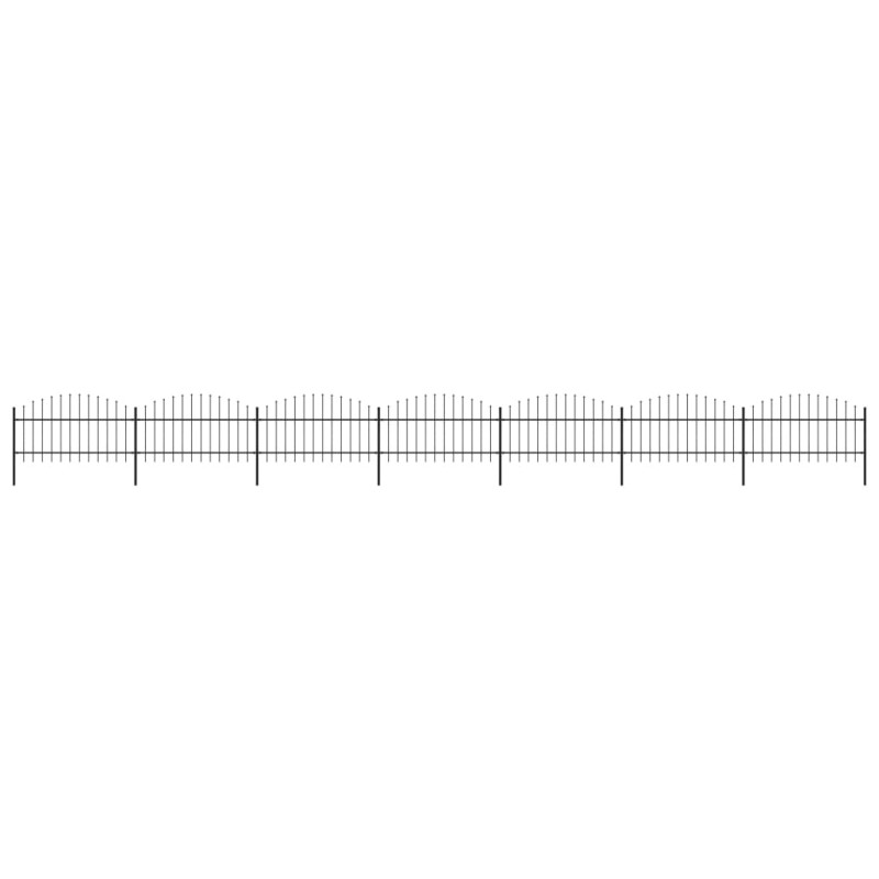 vidaXL Valla de jardín con puntas de lanza acero negro (1-1,25)x11,9 m vidaXL Valla de jardín con puntas de lanza acero negro (1-1,25)x11,9 m