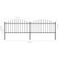 vidaXL Valla de jardín con puntas de lanza acero negro (1,25-1,5)x3,4m vidaXL Valla de jardín con puntas de lanza acero negro (1,25-1,5)x3,4m