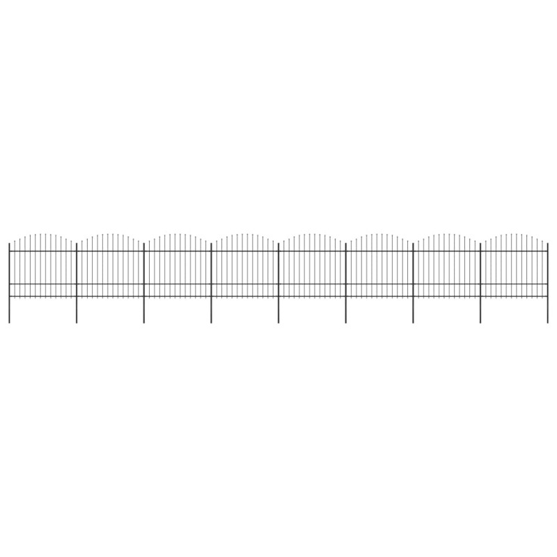 vidaXL Valla de jardín con punta de lanza acero negro (1,5-1,75)x13,6m vidaXL Valla de jardín con punta de lanza acero negro (1,5-1,75)x13,6m